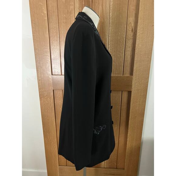 Carole Little Womens Vintage 90s Y2K Beaded Sequin Dark Romantic Jacket Blazer - Picture 8 of 16